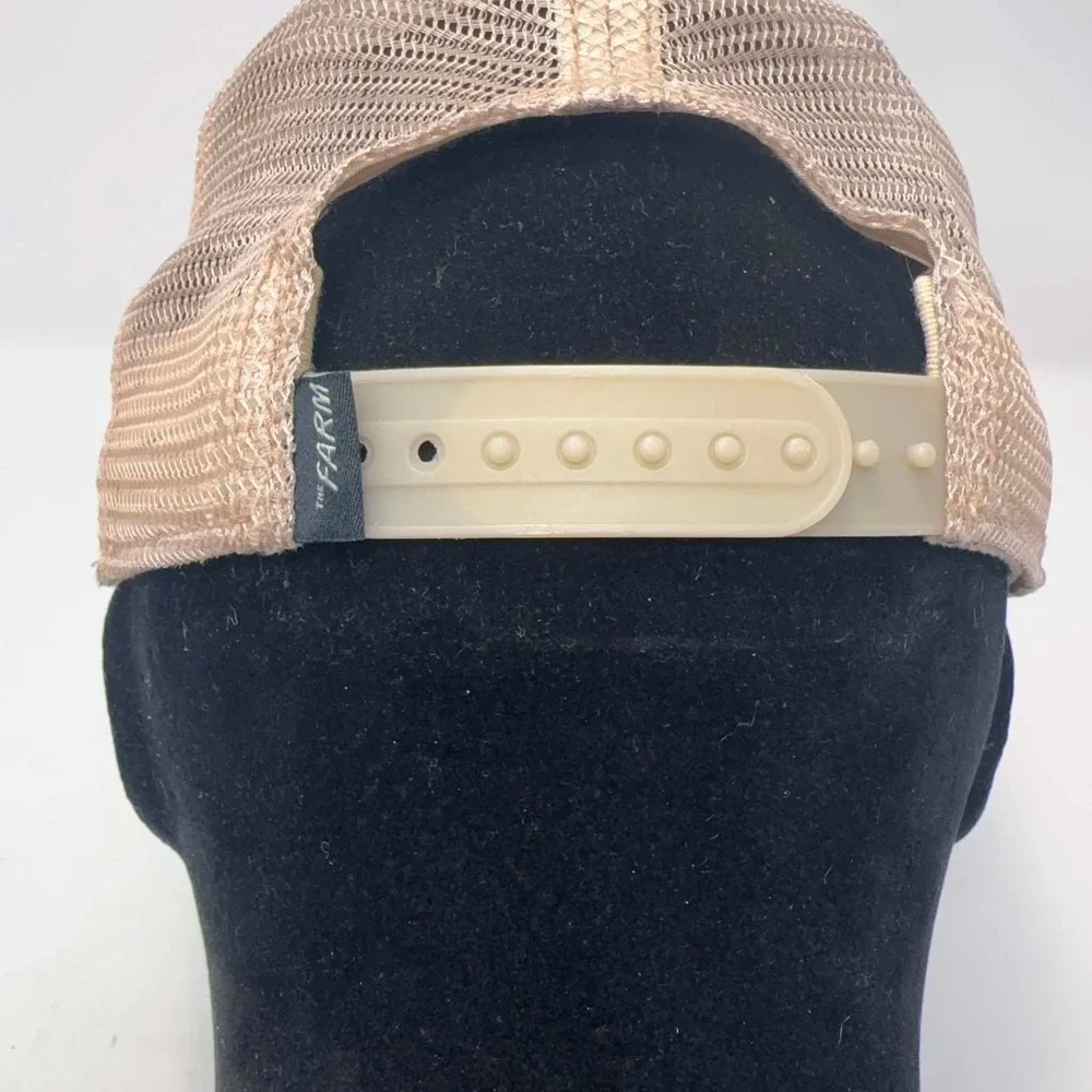 Goorin‎ Bros The Farm GOAT Trucker Hat Navy Blue Beige Mesh Denim Snapback Cap